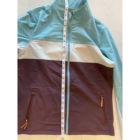 Saucony Jacket Women’s‎ Medium Colorblock Teal Gray White Lightweight - Picture 7 of 9